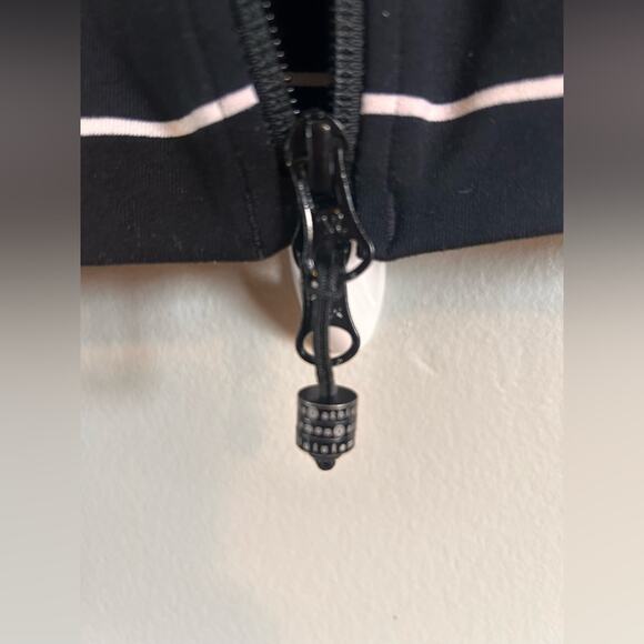 Lululemon Black Sailor Stripe Hooded Jacket Black and White Size 6 - Picture 3 of 8